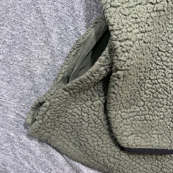 Victorias Secret PINK Olive Green Sherpa 1/4 Zip Pullover Jacket Sz Large - Picture 6 of 10